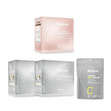 【膠原維C益生菌組合】台灣Relove澎彈膠原胜肽精華飲2盒+西印度櫻桃維他命C超能膠囊1包+順暢美顏千億益生菌1盒